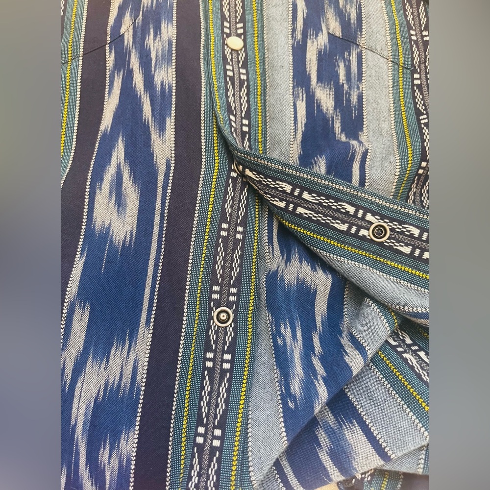 Vintage Polo Ralph Lauren Shirt Mens XXL Aztec Blue Southwest Cowboy Pearl Snap - Picture 5 of 8